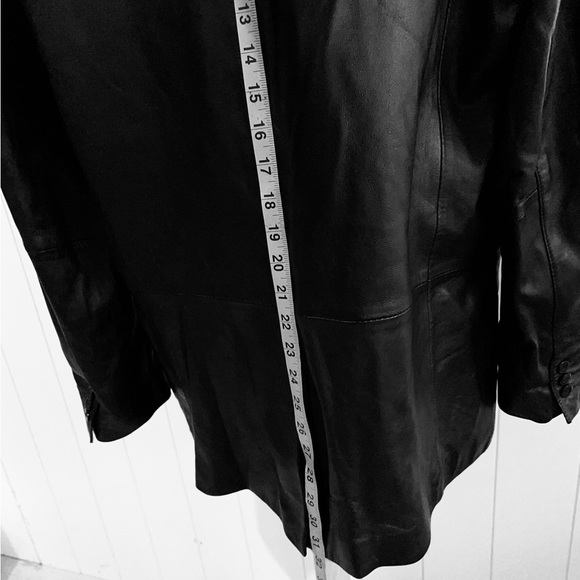 Apt9 Leather Blazer Jacket size 42R Black fully lined 3 button closure - Picture 9 of 16